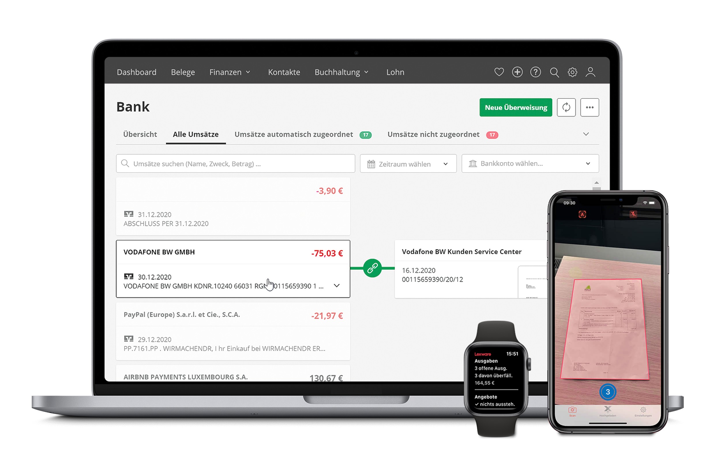 Banking in Lexware Office auf mehreren Geräten